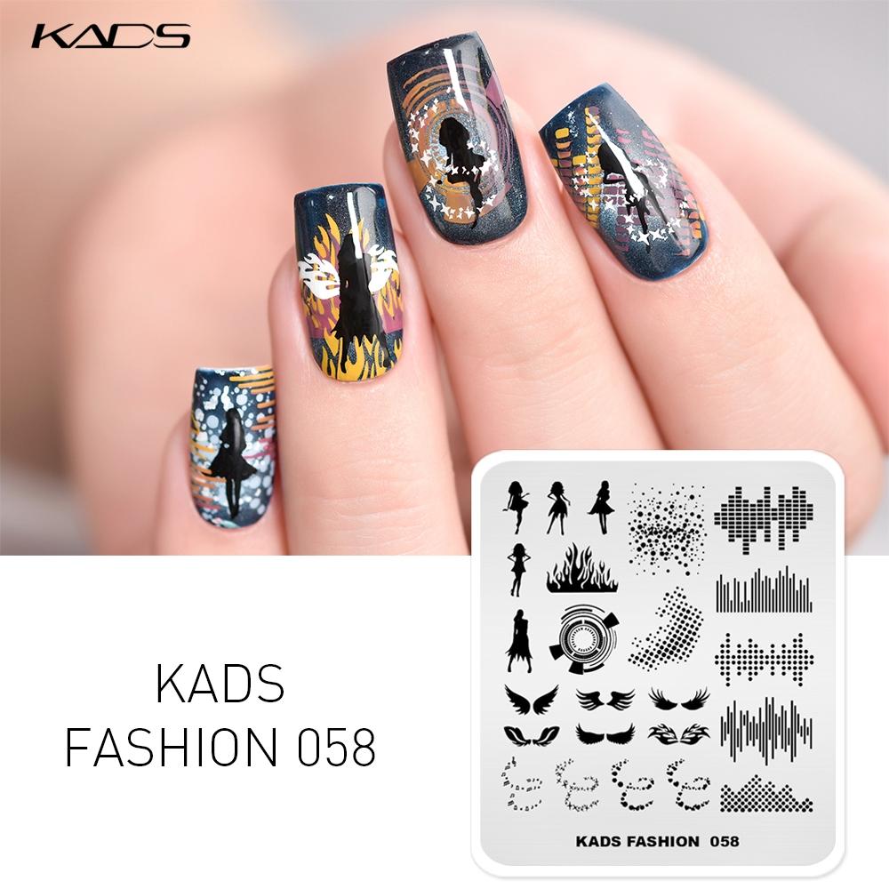 KADS Fashion 058 1 шт., штампы для дизайна ногтей, модные трафареты для штампов для девочек, аксессуары для дизайна ногтей, инструмент для штамповки ногтей, шаблон