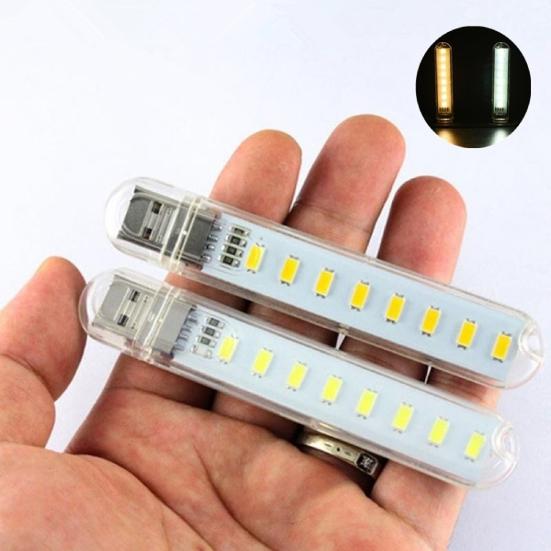 USB светильники  Joom 8-светодиодная мини-портативная USB-лампа для кемпинга, мобильного питания, компьютера, ночника 8 LED белый