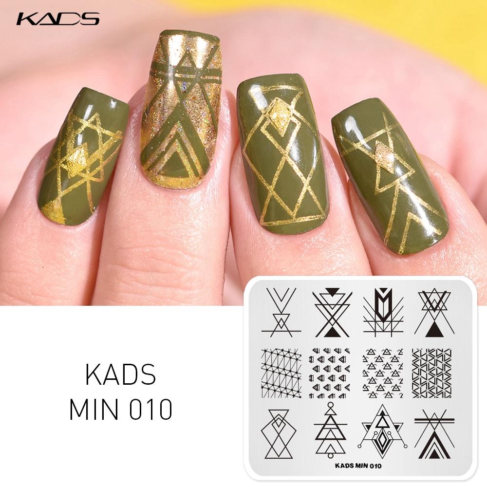 KADS MIN 010 геометрическая пластина для штамповки ногтей, украшение для ногтей, штамп для дизайна ногтей, пластины с изображением, дизайн, шаблон для штамповки