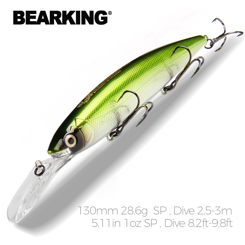 Рыболовные приманки Bearking 130 мм 28,6 г, профессиональные качественные рыболовные приманки, жесткая приманка для погружения, 2,5-3 м, качественные воблеры, снасти для искусственной приманки гольяна A