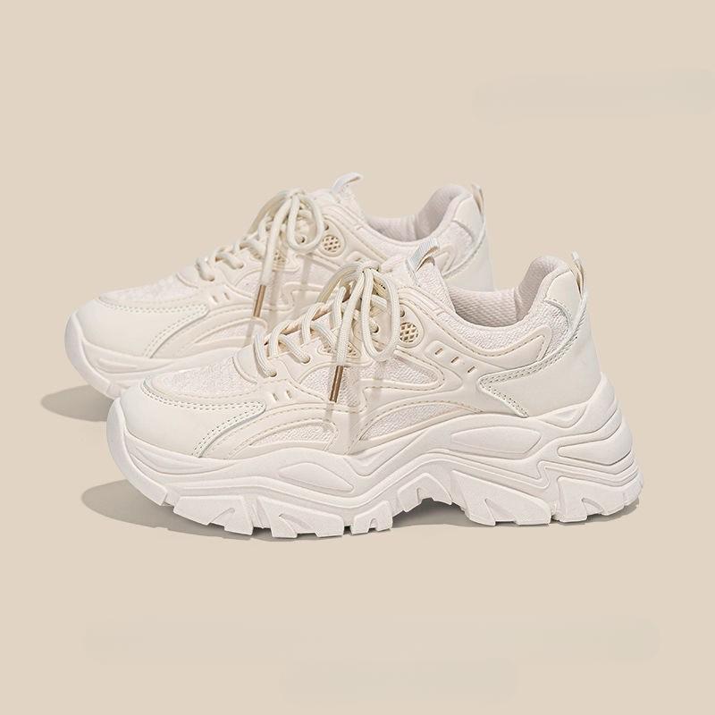 Женская обувь Ins All-Match Commute Platform Dad Shoes Женская весенняя новая обувь для отдыха, увеличивающая рост, кроссовки для женщин 35 чёрный