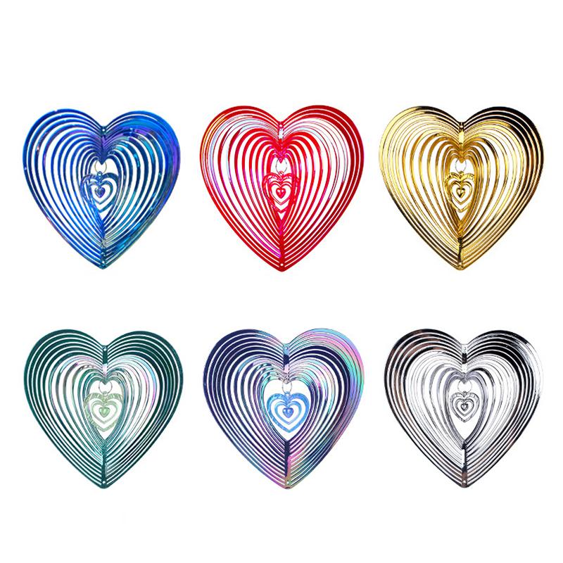 Art Heart Wind Spinner Yard Art Beating Heart Wind Spinner Садовое украшение красный