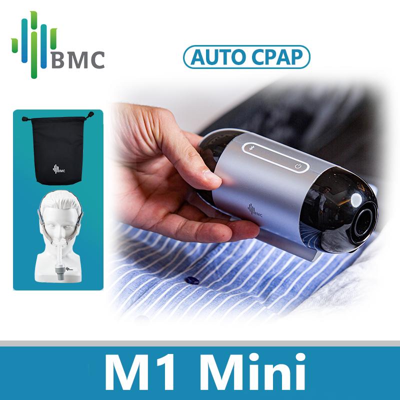 BMC M1 Mini Auto CPAP APAP для путешествий в автомобиле с безводной увлажняющей маской, функция автоматической рампы, чувствительность регулировки давления Mini+P2H