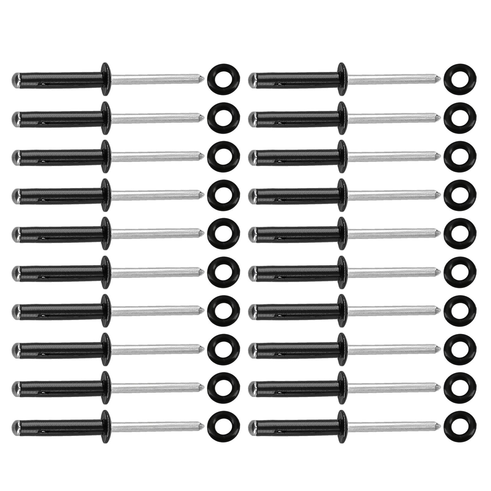 Комплект из 20 колец Tri-Grip Rivets O для каяка, каноэ, лодки чёрный