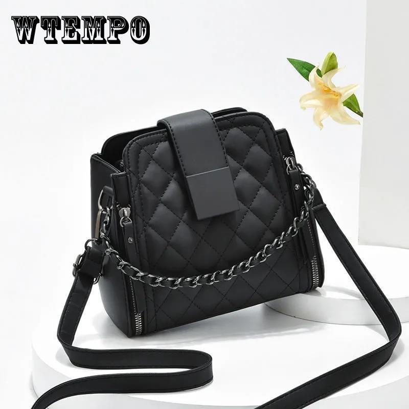 WTEMPO женская сумка из искусственной кожи, женские сумки на одно плечо с ромбической сеткой, повседневные сумки-тоут, однотонные мягкие сумки-мессенджеры 21*19*11cm зелёный