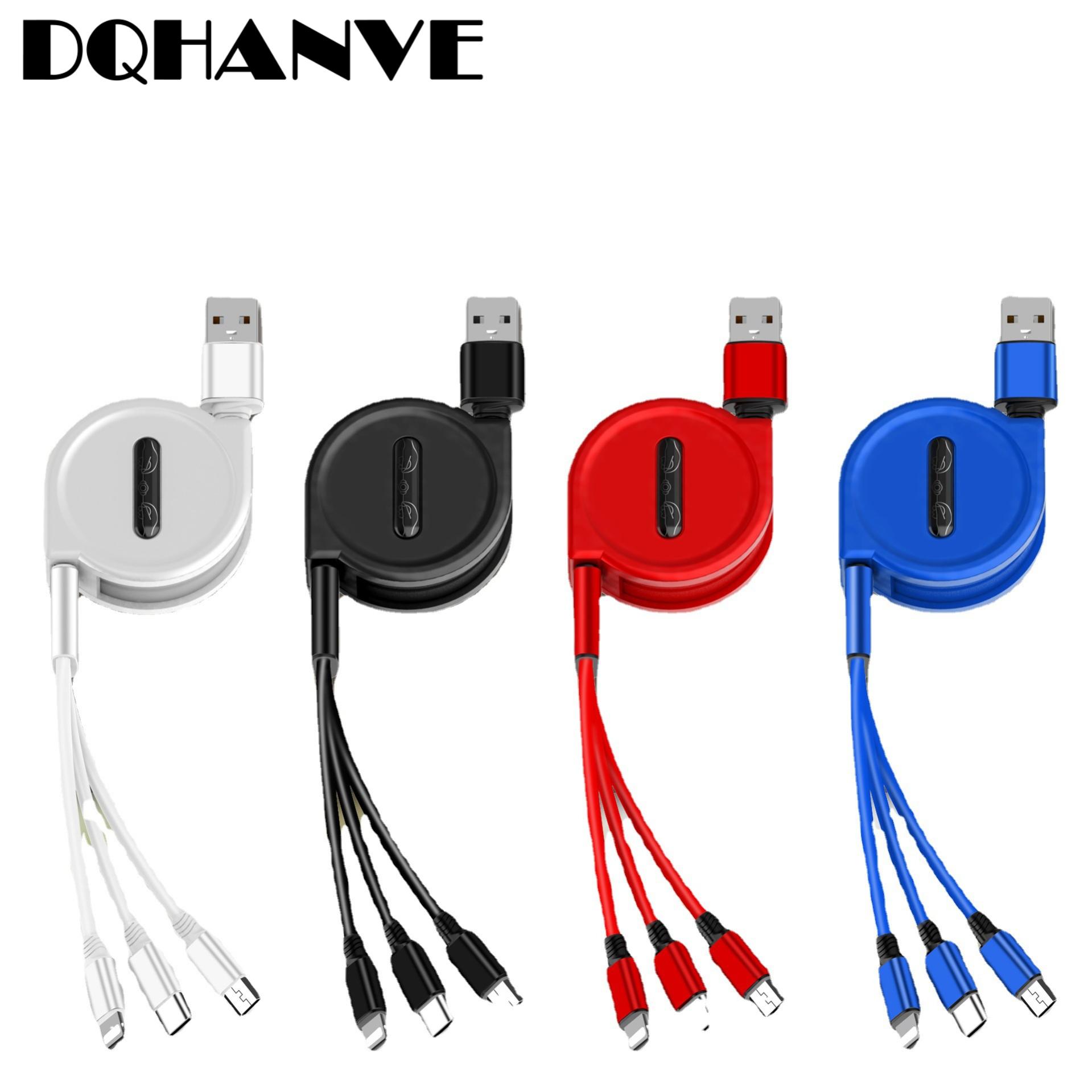 Зарядный кабель 3 в 1, выдвижной зарядный USB-кабель 2,5 А, быстрая зарядка для XiaoMi HuaWei Samsung, портативный зарядный кабель Micro Type-C