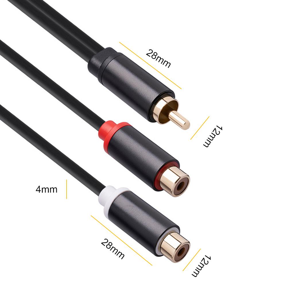 0,3 м RCA аудиодинамик Y-образный адаптер-разветвитель кабель RCA 1 штекер на 2 гнезда стерео аудиокабель золотого цвета чёрный