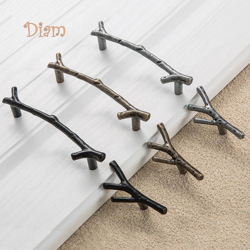 Lachepper Vintage Modern Metallic Tree Branch Handle Wardrobe Door Grip Indoor Decoration Acc Single Hole серебряный