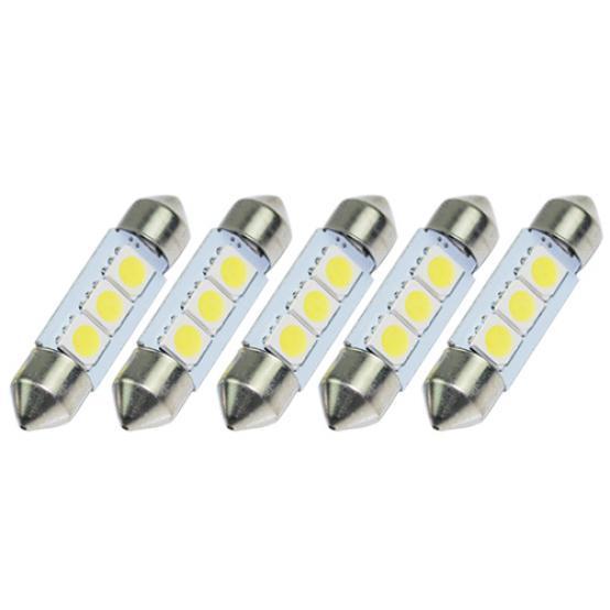 5 шт. 36 мм 3SMD 5050 12 В светодиодный чистый белый автомобильный гирлянда с картой внутреннего купольного освещения