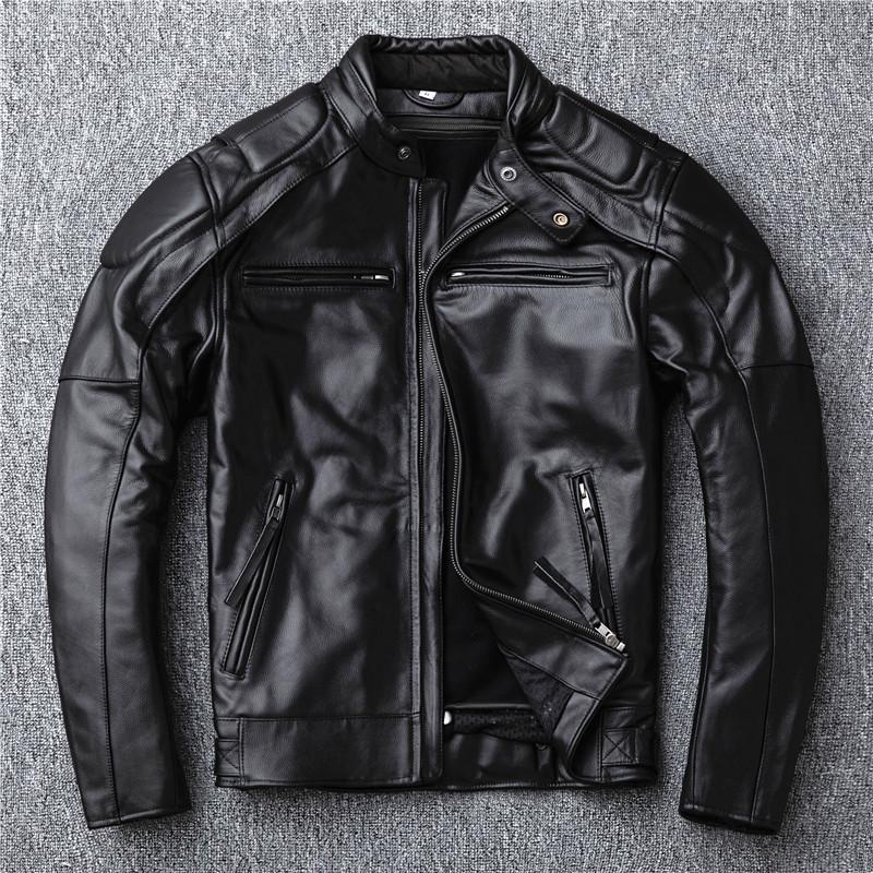 Мотоциклетная куртка Harley из воловьей кожи с вышивкой черепа, мужская короткая кожаная куртка, мотоциклетная куртка S