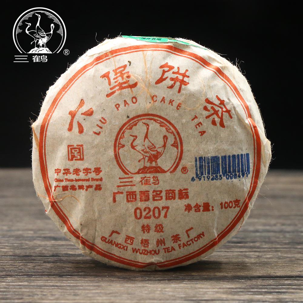 Чай Три Журавля Sanhe Hei 2014  0207  Liu Bao Tea Cake Темный чай Heicha 100г