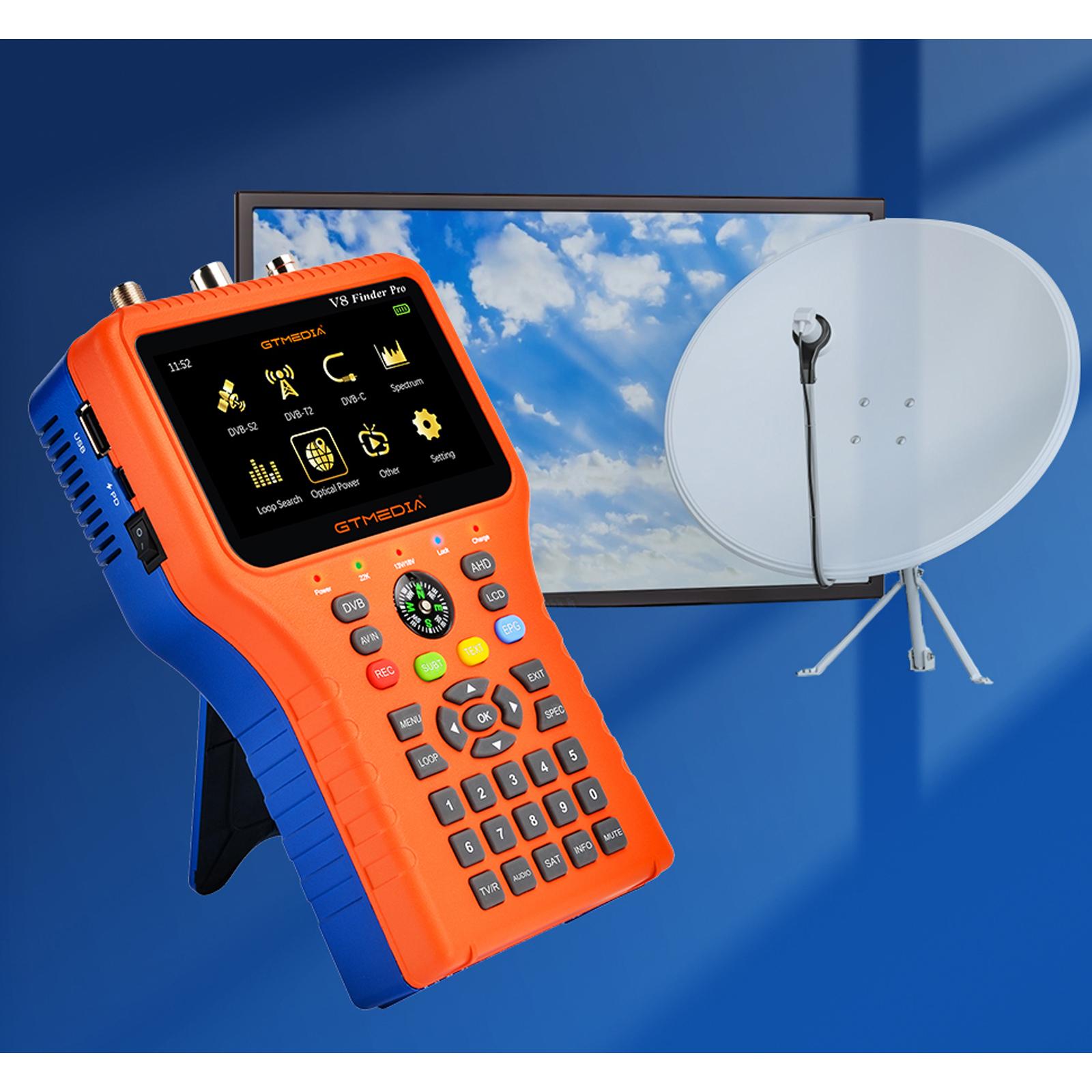 GTMEDIA V8 Finder Pro Измеритель ТВ-сигнала DVB-S/S2/S2X/T/T2/C Приемник сигнала 4,3-дюймовый ЖК-дисплей US Plug