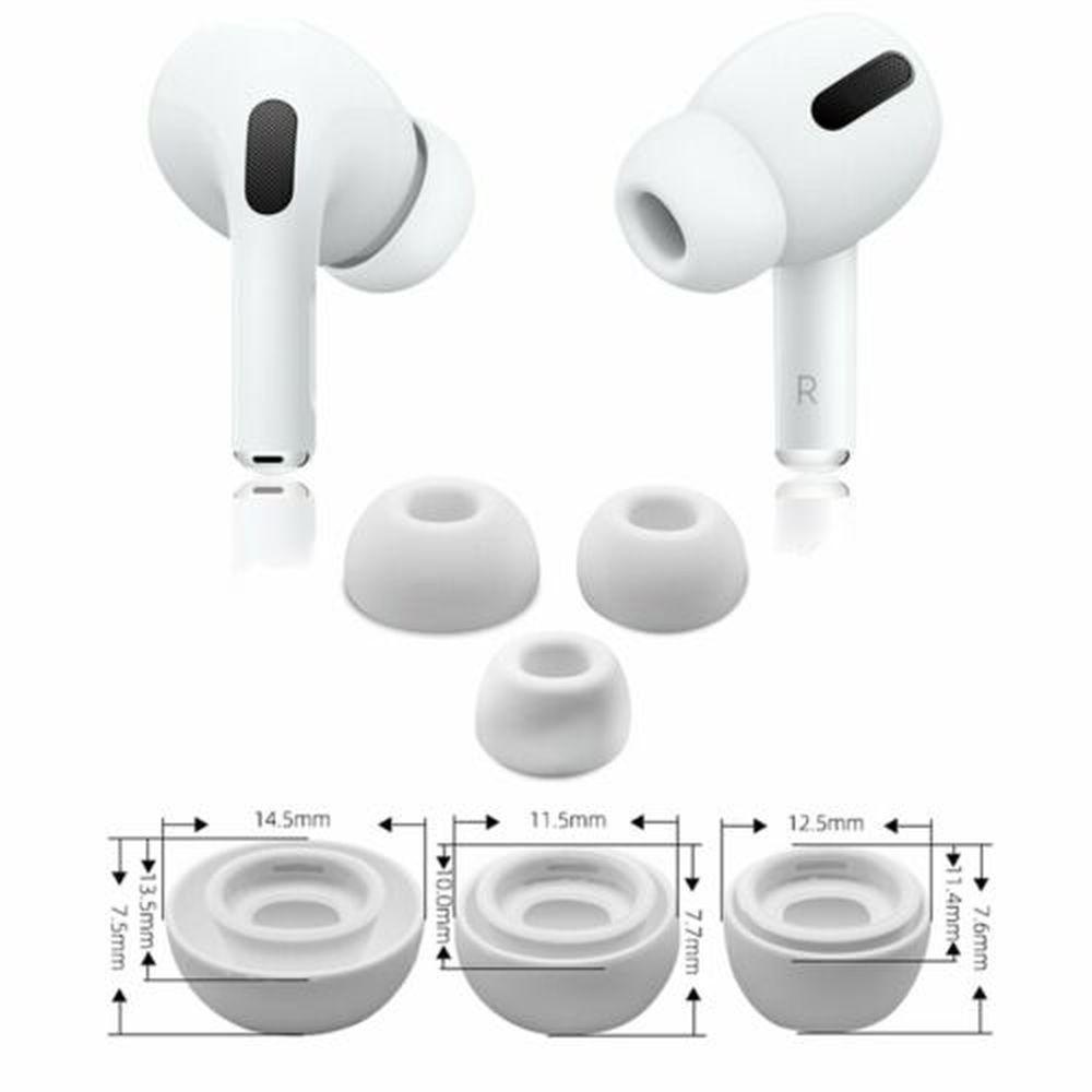 1 пара силиконовых насадок для наушников, чехол для Airpods Pro, силиконовый чехол для гарнитуры для Airpods Pro 2 L белый