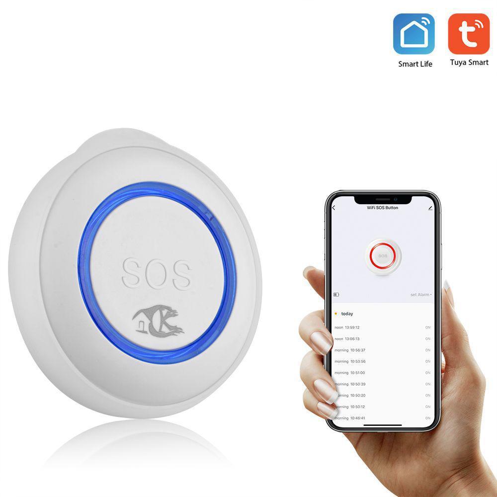 Tuya Wireless Fidelity Интеллектуальная аварийная кнопка Одна кнопка Кнопка тревожного вызова для пожилых людей белый