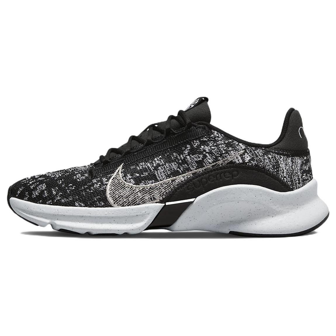 Nike SuperRep Go 3 Flyknit Next Nature Черно-белые женские кроссовки металлик-серебристый DH3393-010 36