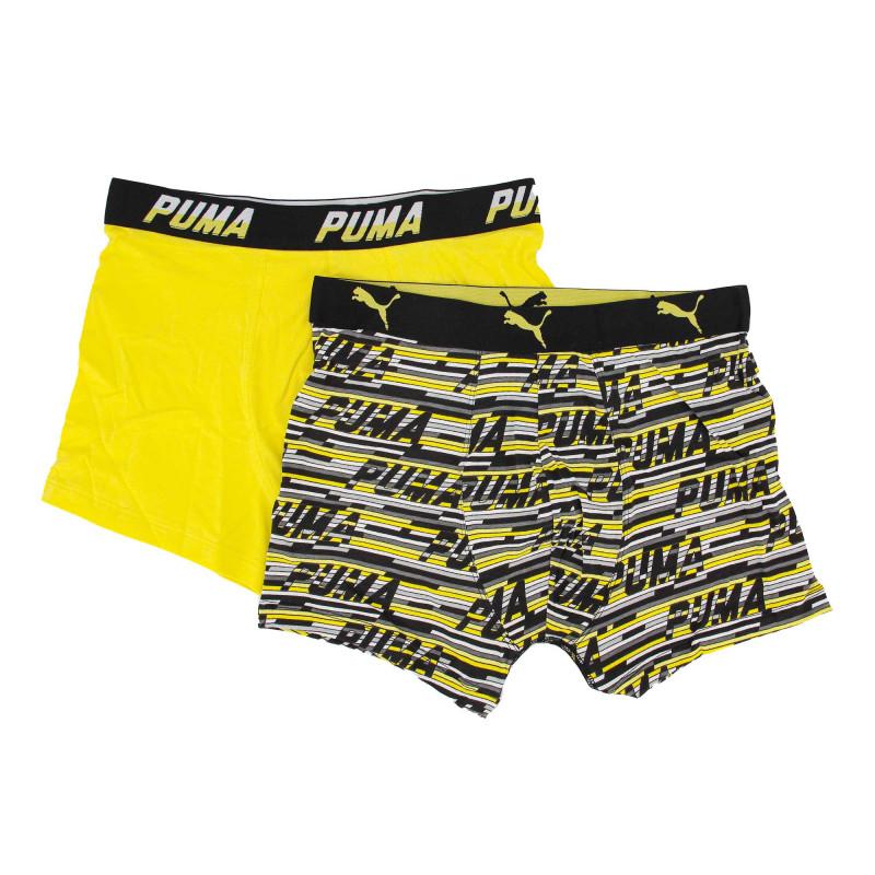   Joom Набор из 2 мужских комфортных боксеров из эластичного хлопка PUMA M жёлтый