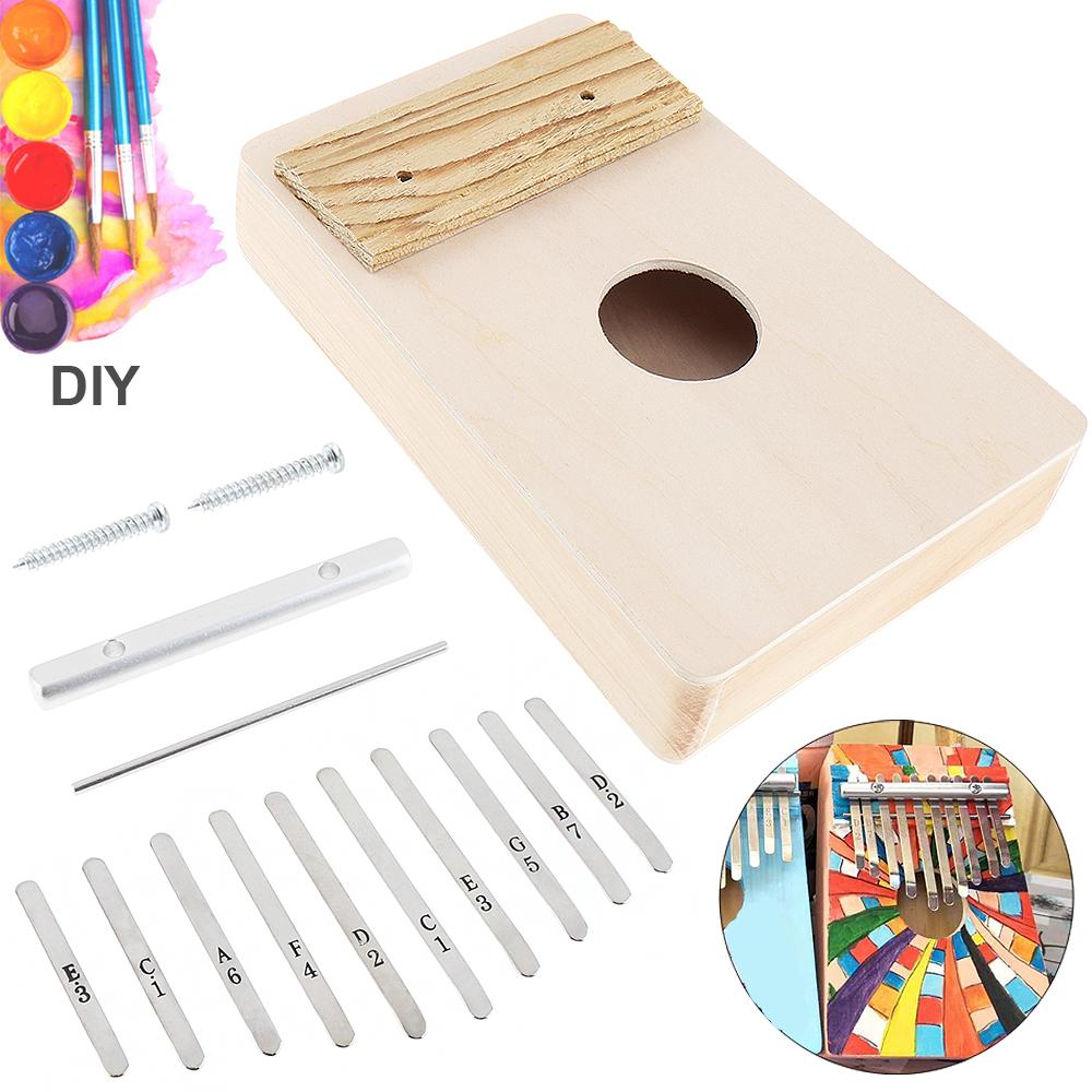 10 ключей Kalimba DIY Kit липа для большого пальца фортепиано Mbira забавная ручная работа картина для кампании для родителей и детей