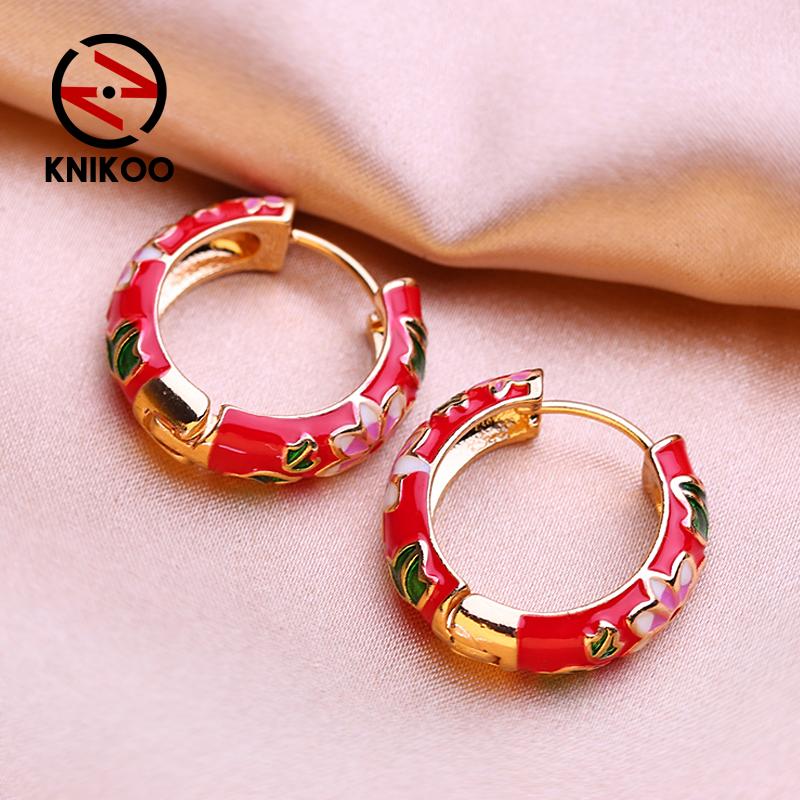 KNIKOO круглые серьги-клипсы для женщин, модные серьги с цветком, ювелирные изделия для подарков на свадьбу разноцветный