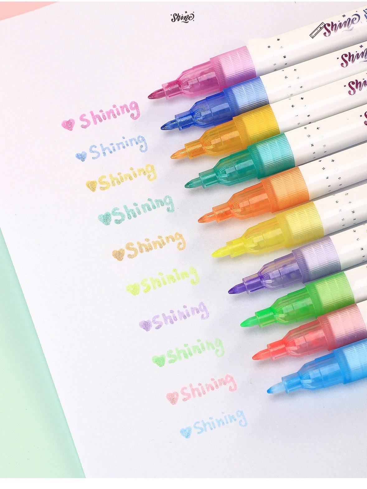 5pcs Блеск Highlighter Ручка Установить Bling Блеск Блестящий маркер искусства Цвет Рисование Картина Письмо журнал школы