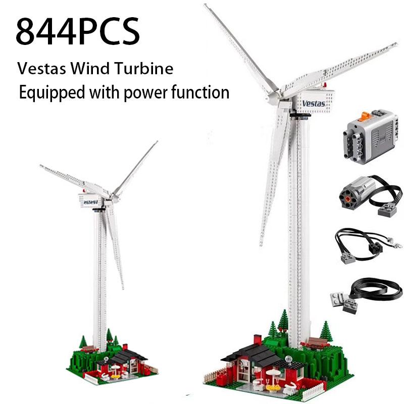 Творческая серия Vestas Wind Turbine Building Blocks Electric Windmill Generator Model Bricks Toys for Boy Kids Gift No original box