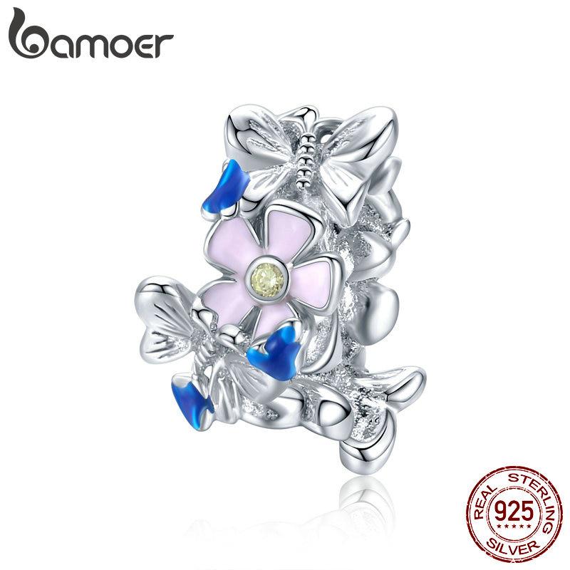 Bamoer из стерлингового серебра 925 пробы, разноцветные садовые металлические бусины для женщин, изготовление ювелирных изделий, серебряный шарм для оригинального браслета 925 silver
