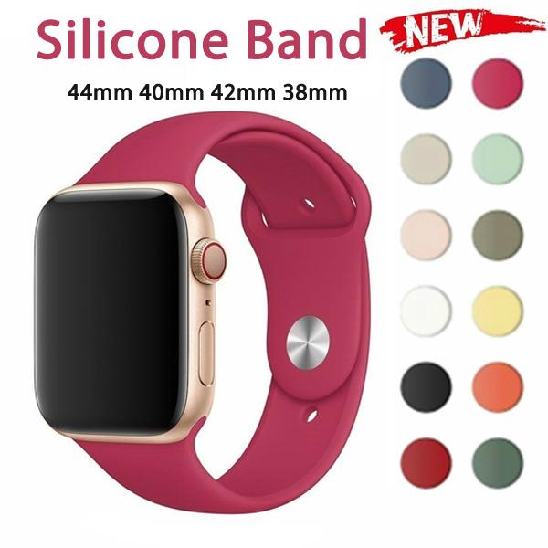 Мягкий силиконовый ремешок для Apple Watch Series 6 SE 5 4 3 2 1 38 мм 42 мм резиновый ремешок для часов для iWatch 4/5 40 мм 44 мм 38mm or 40mm
