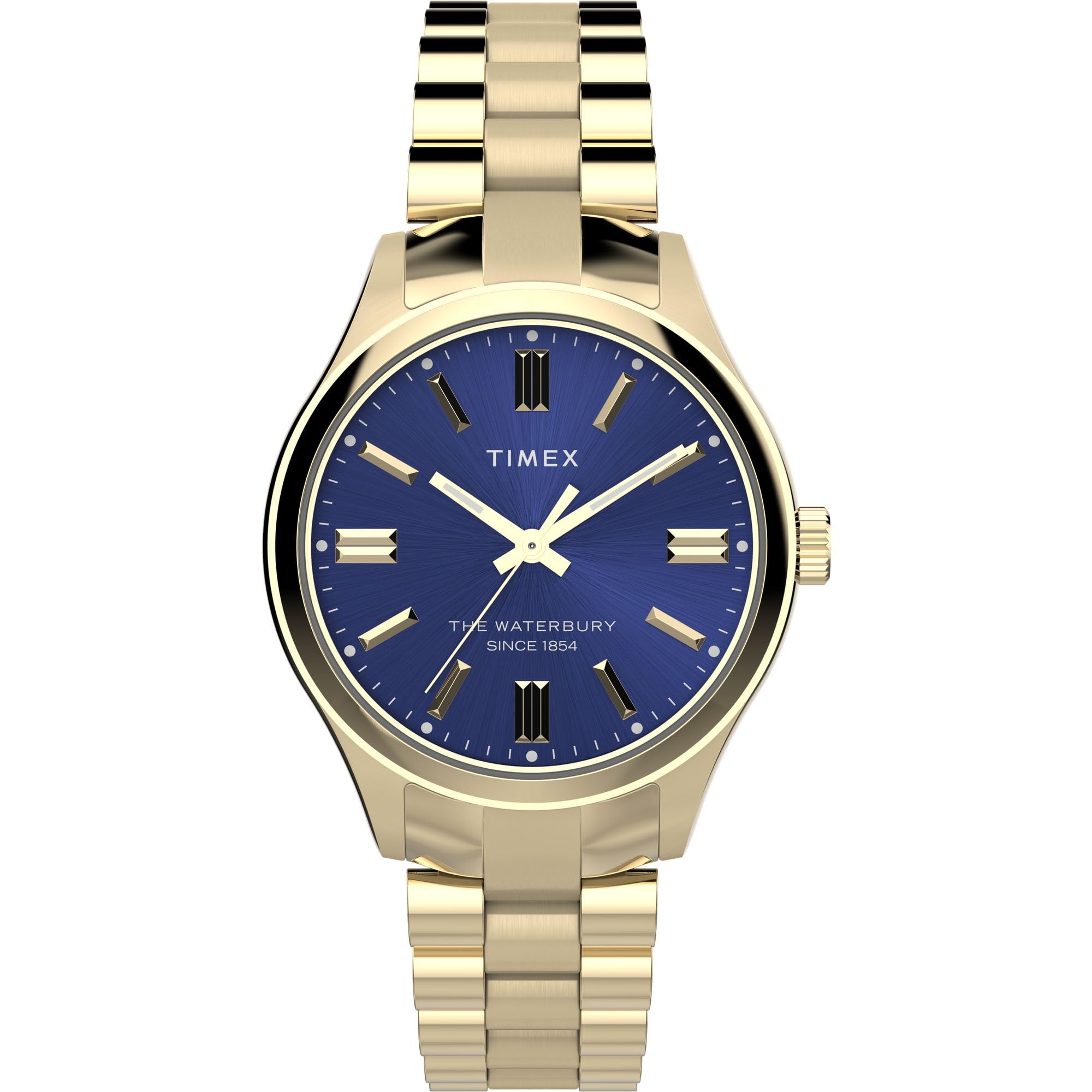 [Timex] Часы Waterbury Traditional Blue Dial Quartz 5 ATM Waterproof Mineral Glass 34mm TW2W40300 Gold [Товар]