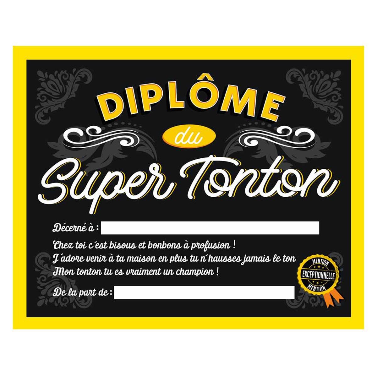 Les Trésors De Lily [Q7310] - Рамка  Diplôme du Super Tonton  черно-желтая - 25x20x1. 5см жёлтый