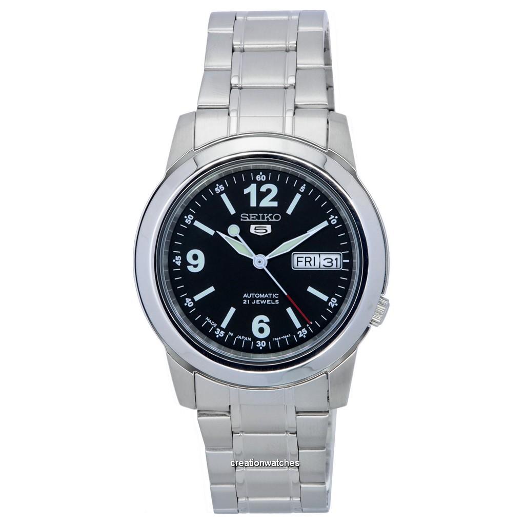 Seiko 5 Автоматические мужские часы из нержавеющей стали с черным циферблатом SNKE63 SNKE63J1 SNKE63J чёрный