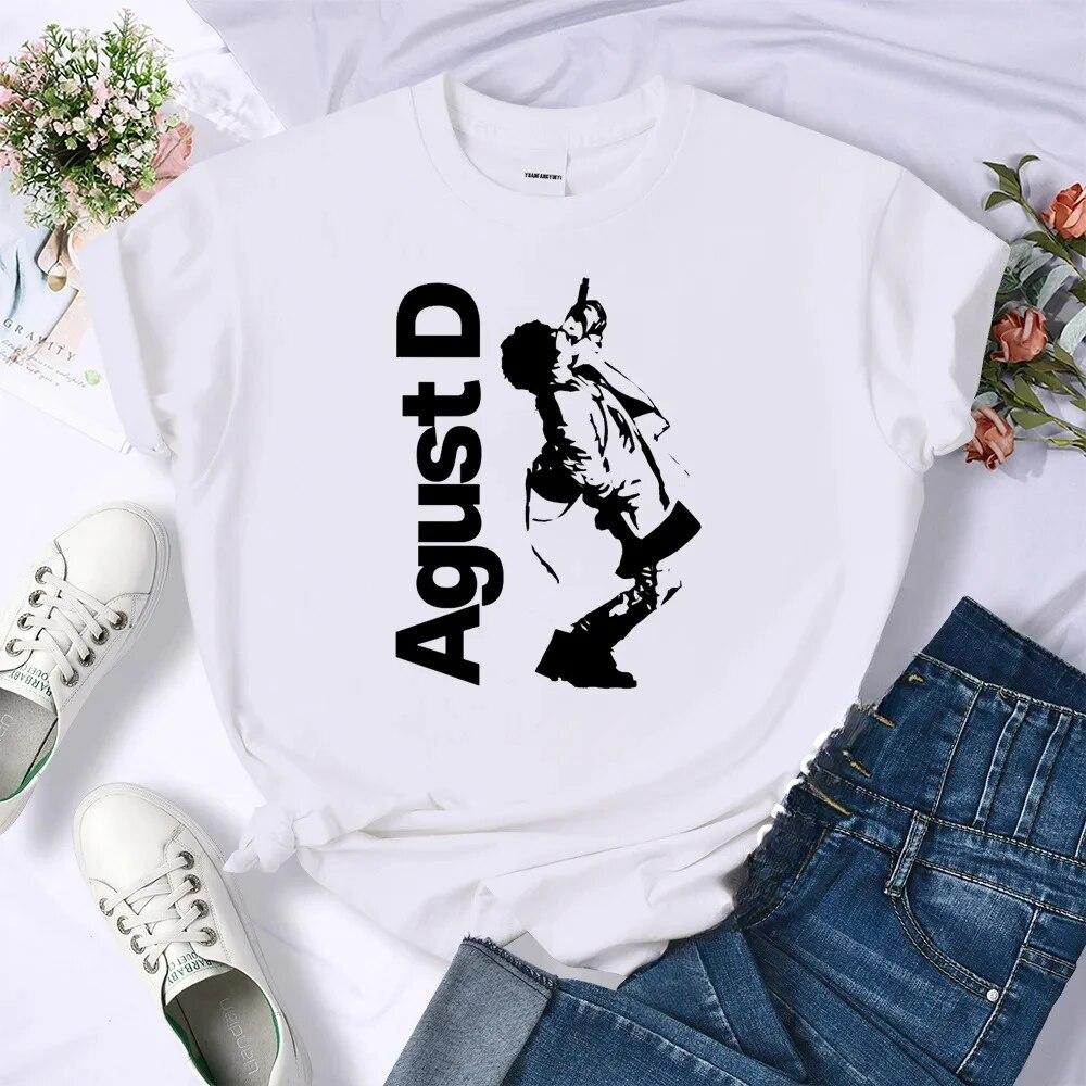 Футболка из 100% хлопка, унисекс, Wo, одежда унисекс, Bangtan Boy Suga, корейский стиль, футболка с графическим принтом и буквами, летняя одежда унисекс L
