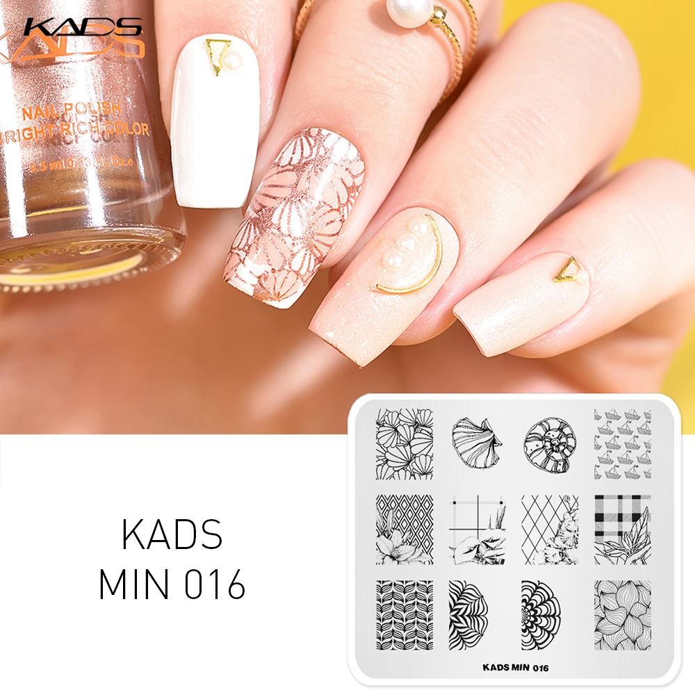 KADS Min 016 Пластина для штамповки ногтей Цветочный модный дизайн Маникюрный штамп для ногтей Шаблон для дизайна ногтей