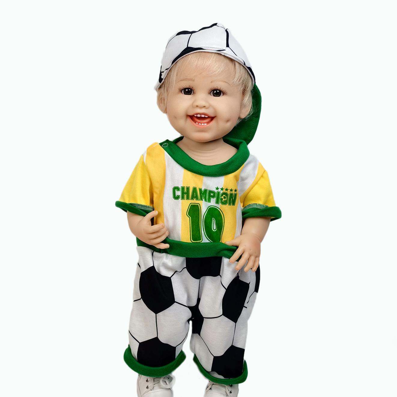 Куклы KEIUMI Smiling Reborn Baby Dolls 55 см Boy Bebe Reborn Boneca Gold с прошитыми волосами, полностью силиконовое виниловое тело, кукла на день рождения, подарок на Рождество, игрушки 22 inch about 55cm