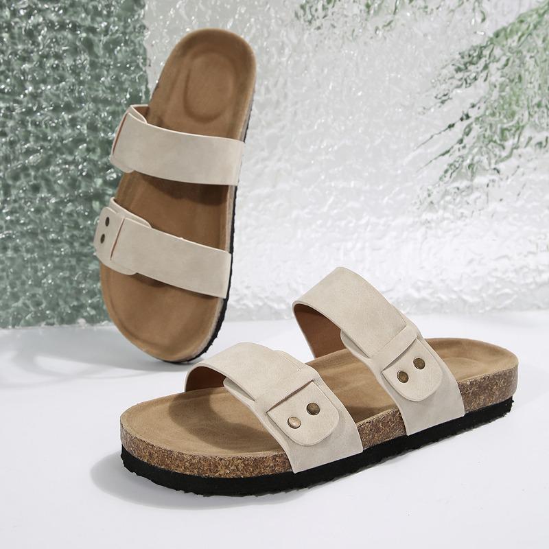 fashion 2024 new summer women s fashionable non-slip beach flip-flop sandals 35 бежевый