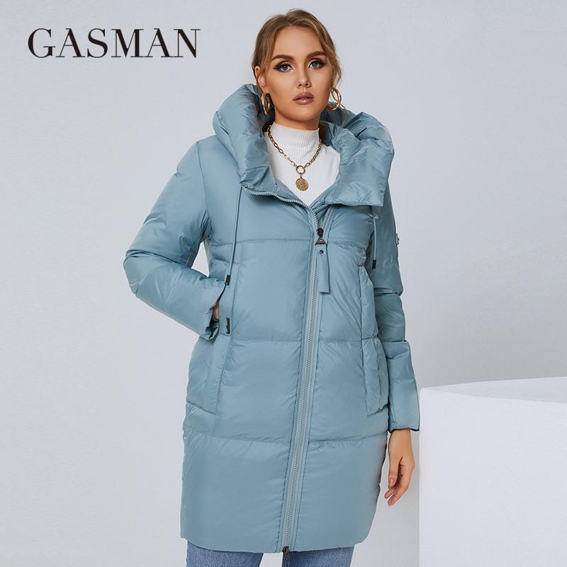 GASMAN 2021, женский пуховик, длинное модное пальто в классическом стиле, женское брендовое пальто больших размеров, теплая верхняя одежда, утепленные зимние парки 21183A L чёрный