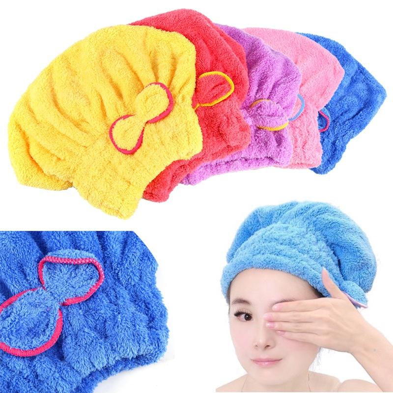 Крышка для сушки волос Микрофибра Ultra Absorbent Hair Dry Wrap Cap Fast Drier розы красного