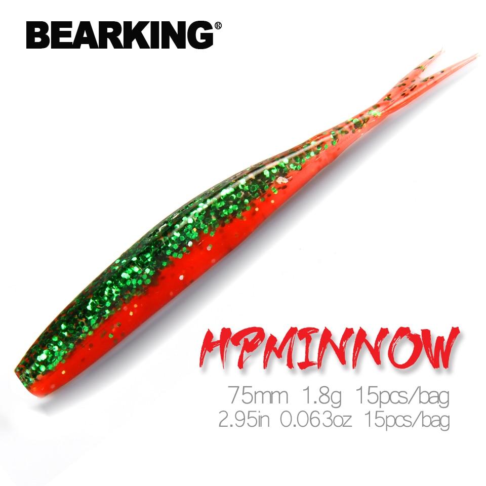Bearking 75 мм 1,8 г 15 шт. в партии Хорошие рыболовные приманки Мягкая приманка Искусственная приманка Хищник Снасти Джеркбейты для щуки и окуня A