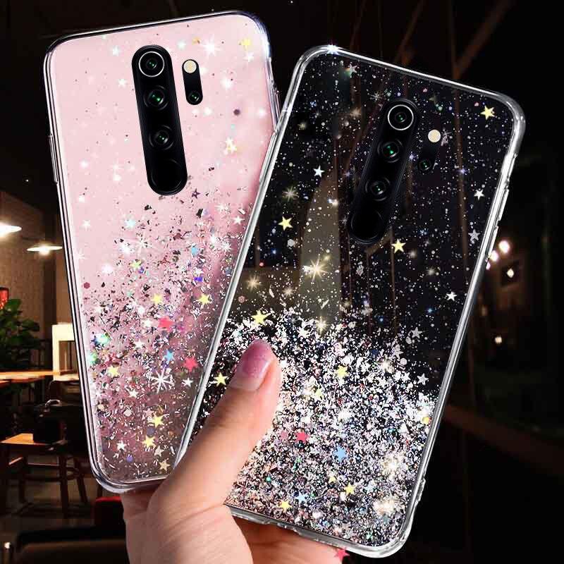 Модный блестящий чехол для Xiaomi Redmi Note 13 12 12S 11 11S 10 9 8 Pro K60 Ultra 13C 12C 10C Чехол Xiaomi 13 12 11 Lite 13T Мягкий блестящий силиконовый чехол Xiaomi Mi 11 чёрный