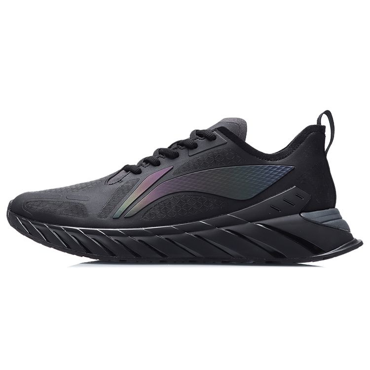 Li-Ning Удобные амортизирующие нескользящие износостойкие дышащие легкие низкие кроссовки для бега унисекс черные ARHR047-3 40⅓