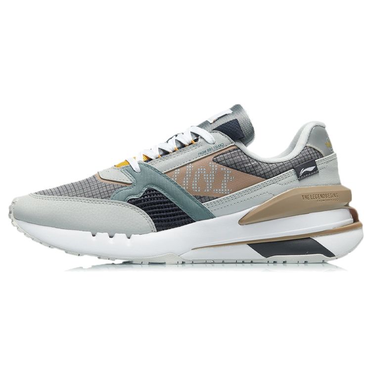 Li Ning 001 повседневные легкие дышащие низкие кроссовки мужские кроссовки серо-синие AGCR183-4 41