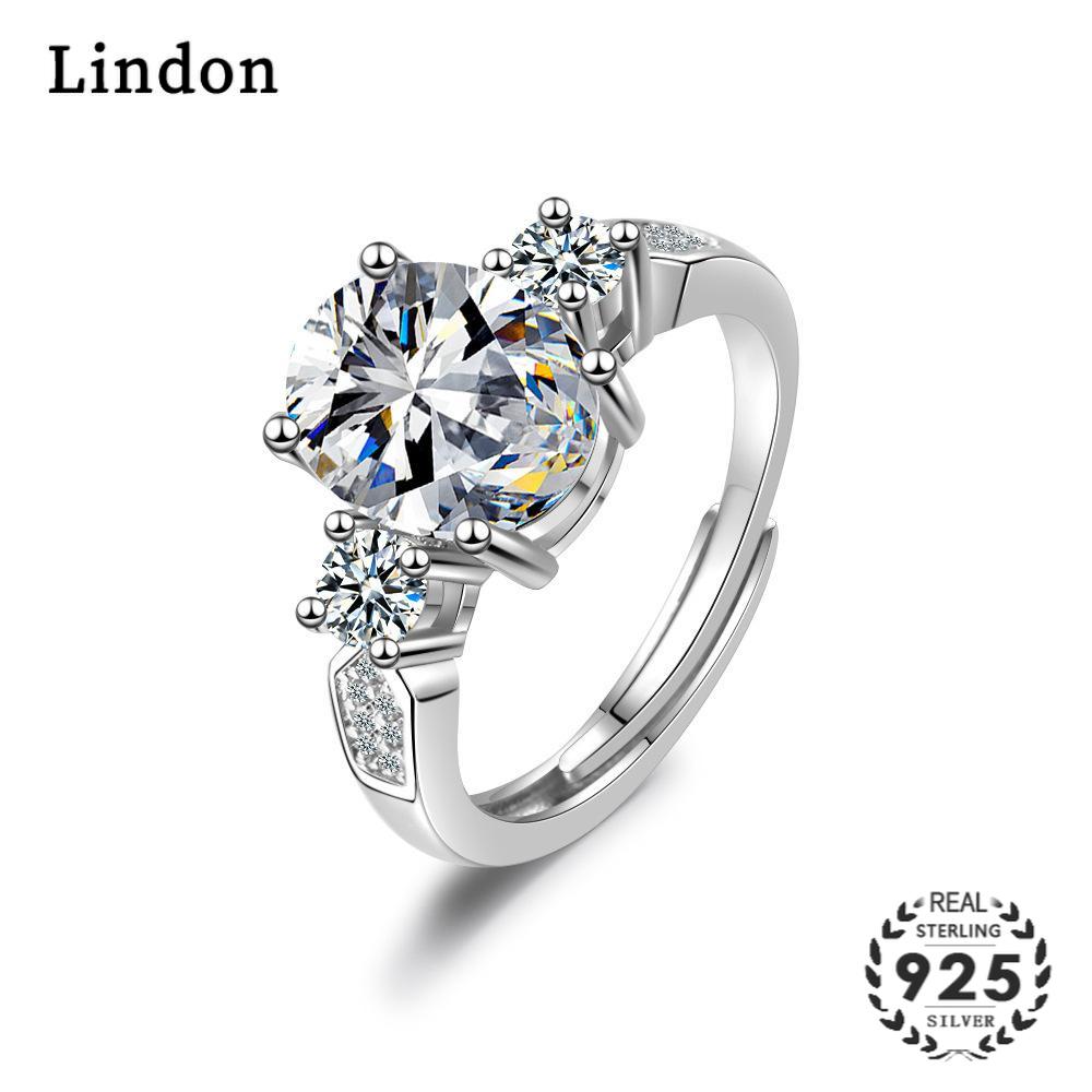 Женские медные кольца Lindon с искусственным кристаллом, ювелирное кольцо для вечеринки, юбилея серебряный
