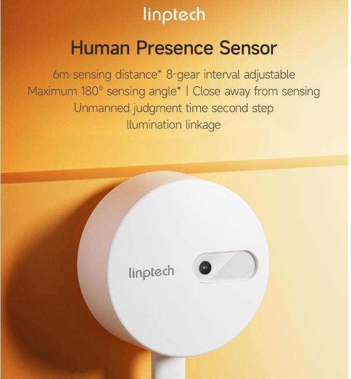 Умный датчик присутствия человека Xiaomi Linptech ES1, радар миллиметровой волны, индуктивный статический датчик присутствия человека, расстояние срабатывания 6 м