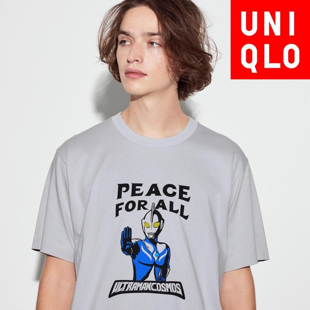 Футболка UNIQLO JAPAN PEACE FOR ALL с графическим рисунком (короткий рукав, стандартная посадка) Ультрачеловек 02 LIGHT GRAY/XXL