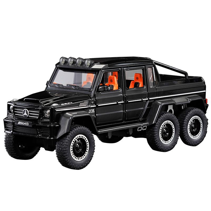 1/20 Benz AMG 6*6 Tire Alloy Car Model Diecast & Toy Metal Off-Road Vehicles Car Model Sound and Light Simulation Детские подарки белый