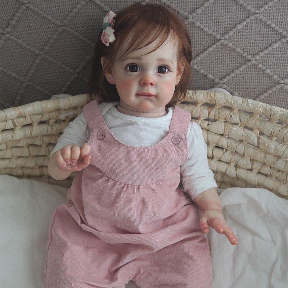 NPK 60 см Reborn Baby Maggi для маленьких девочек, очень мягкая тканевая кукла, игрушка для ванны, реалистичная, настоящая мягкая на ощупь игрушка для ванны 60cm