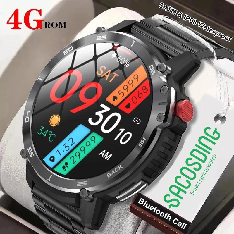 SACOSDING Apollo-05r 4G ROM 1G RAM 1,60  Новые умные часы для мужчин с дисплеем голосовых вызовов Спортивные часы Воспроизведение локальной музыки IP68 Водонепроницаемые умные часы серебряный