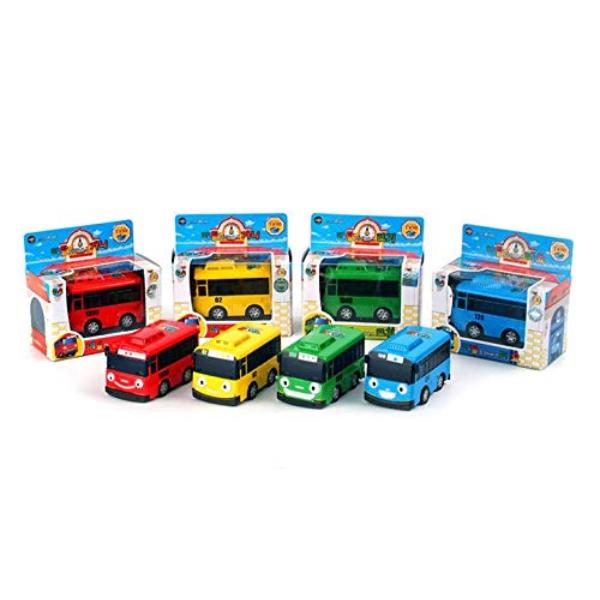 Происхождение Корейская модель - TAYO The Little Bus, синий цвет, 4 шт. с инерционным механизмом (Tayo, Gani.Rogi, Lani) 10.4 x 6.6 x 5.6