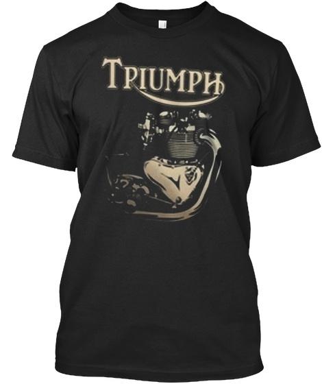 Черная стандартная футболка унисекс Classic Triumph Engine S