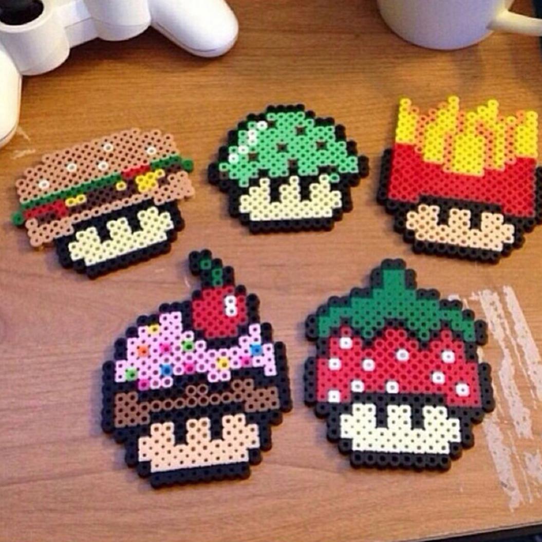   Joom 1000 шт 5 мм бусины Perler красочные бусины Hama DIY развивающие игрушки подарок ребенку небесно-голубой