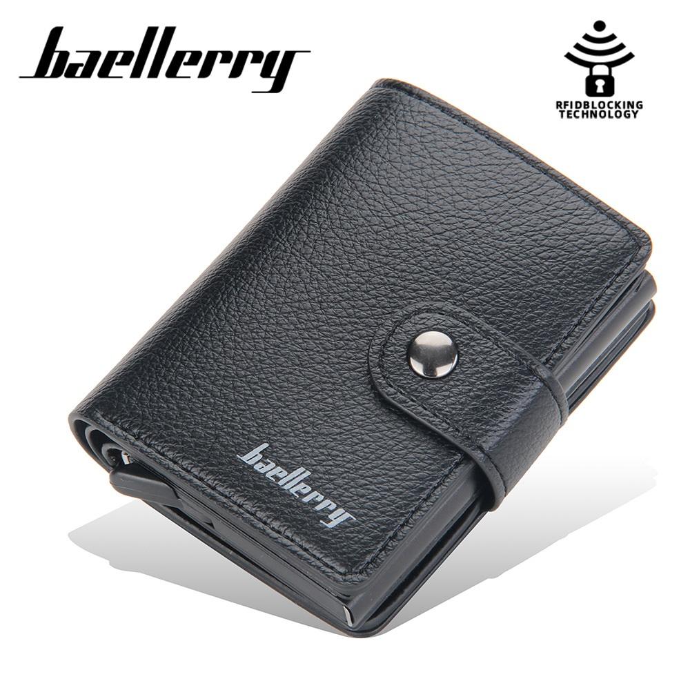 Baellerry RFID кошелек мужской алюминиевый противоугонный мини-держатель для карт модная сумка для денег деловой кошелек кошельки 10cm*8cm*2.5cm чёрный