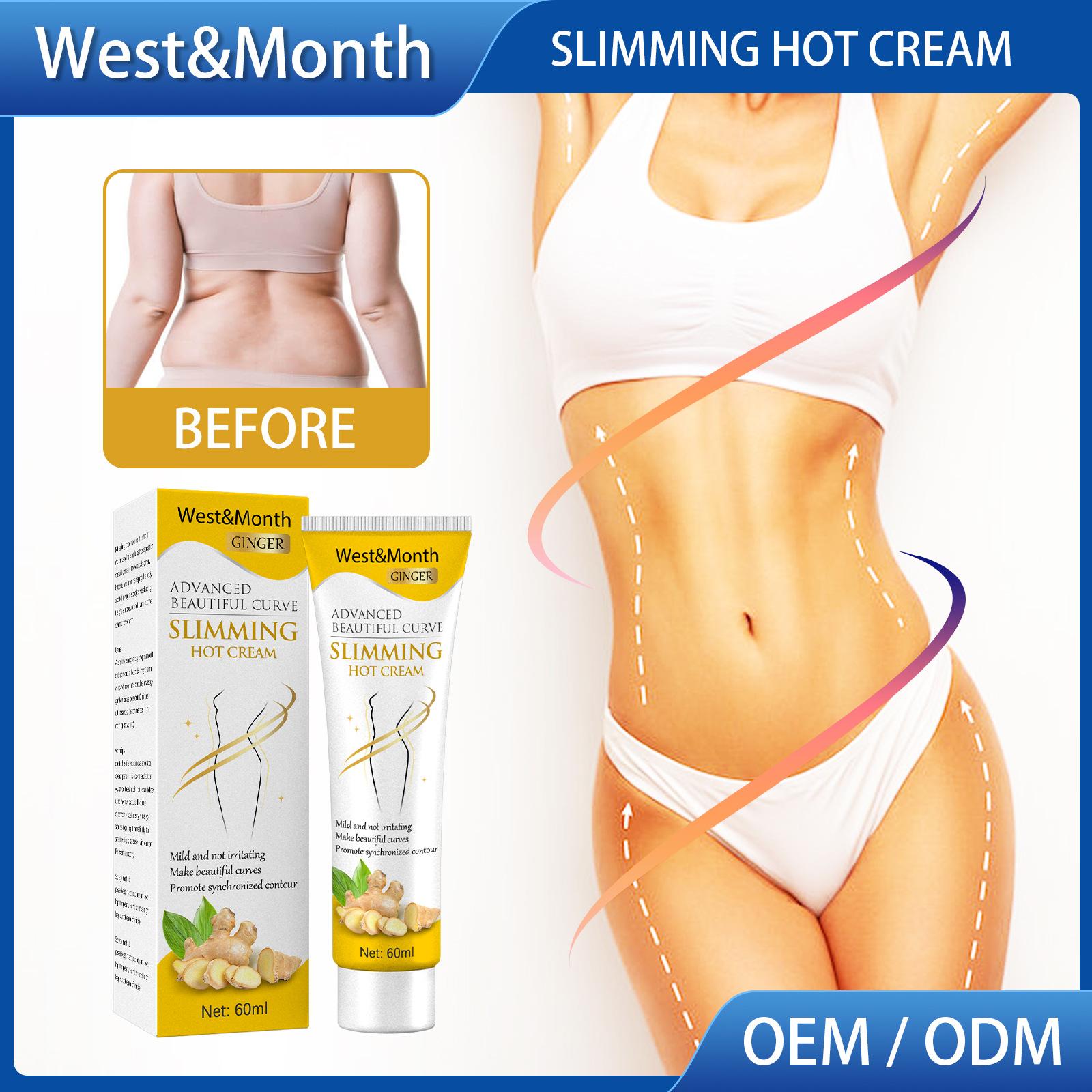 West&Month 7 DAYS Имбирь Крем для похудения Потеря веса Удаление талии Ноги Целлюлит Сжигание жира Формирующий крем Отбеливание Укрепляющий лифтинг Уход за телом 60ml